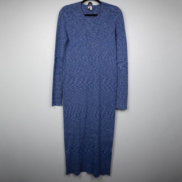 Tibi printed combed crewneck shift midi dress-M